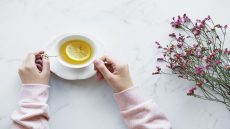Cup of green tea filled with immune-boosting antioxidants