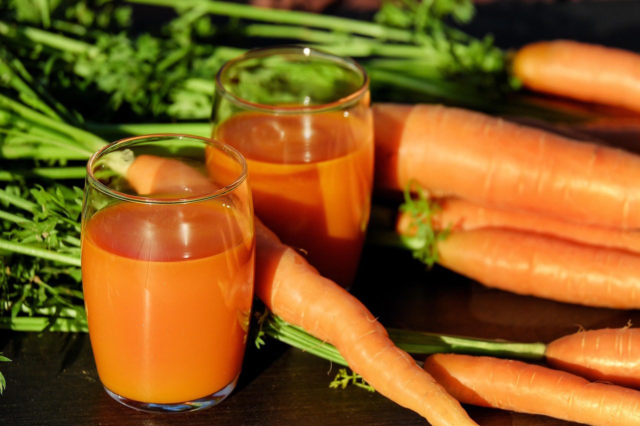 Carrots rich in beta-carotene for vitamin A and immune protection