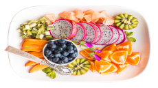 Assorted superfoods including blueberries, spinach, garlic, and citrus fruits to boost immunity.