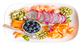 Assorted superfoods including blueberries, spinach, garlic, and citrus fruits to boost immunity.