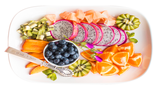 Assorted superfoods including blueberries, spinach, garlic, and citrus fruits to boost immunity.